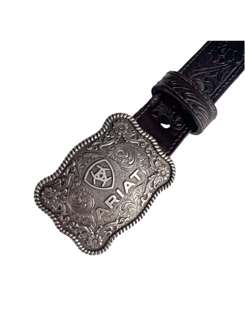 Ariat Kid's Flower Tooled Western Belt with Buckle Sz 28 Cowboy Rodeo